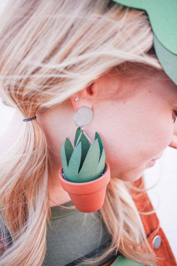 diy potted plant earring