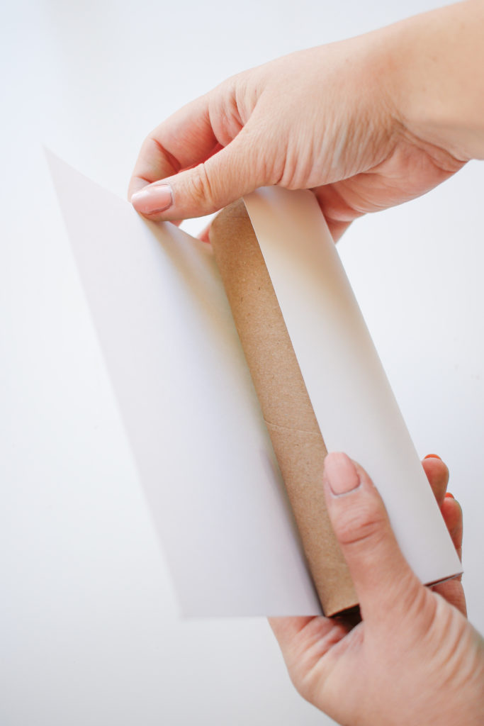 wrap paper towel roll in paper