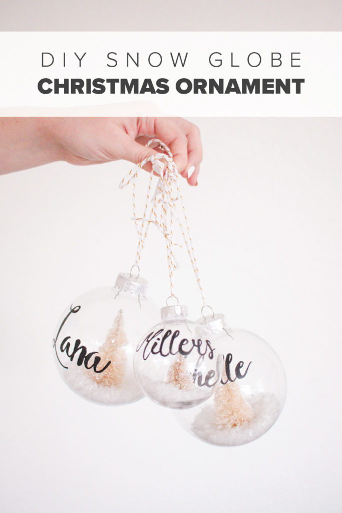 2 Easy DIY Christmas Ornaments  easy-diy-snow-globe-ornament-cursive-1