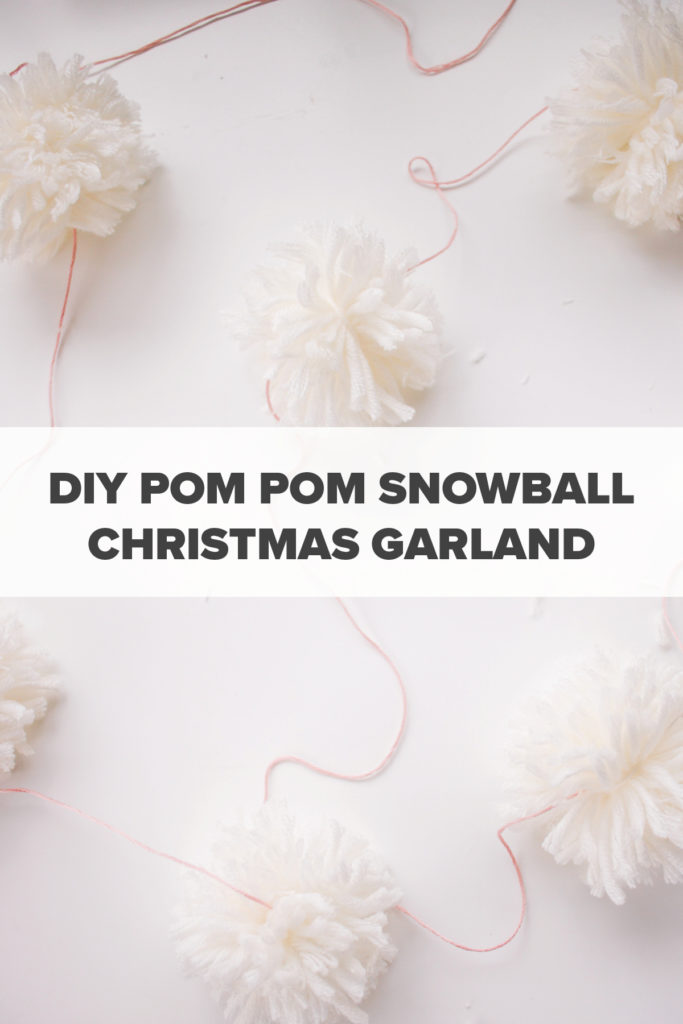 diy pom pom snowball Christmas garland