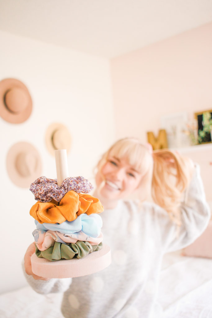 diy scrunchie holder display stand