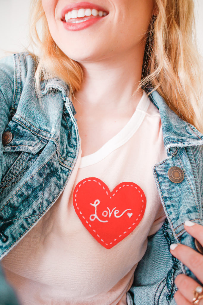 DIY Easy & Simple Temporary Valentines Day Heart Tee
