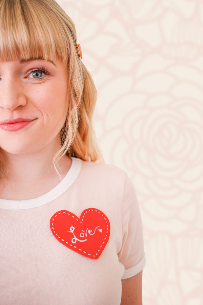 DIY Easy & Simple Temporary Valentines Day Heart Tee