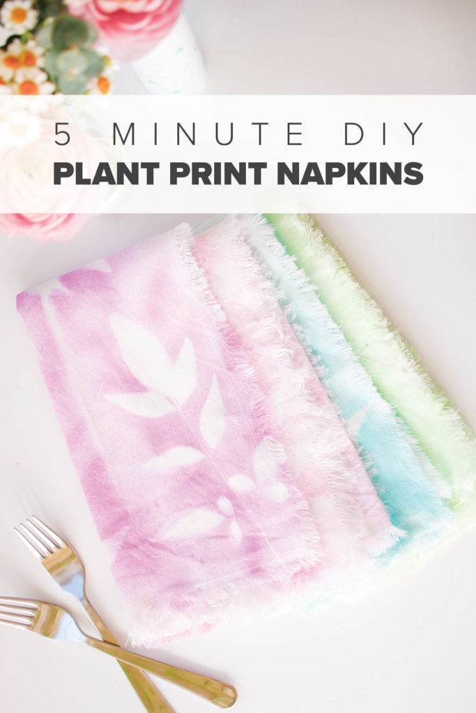 DIY Plant Print Napkins for Easter