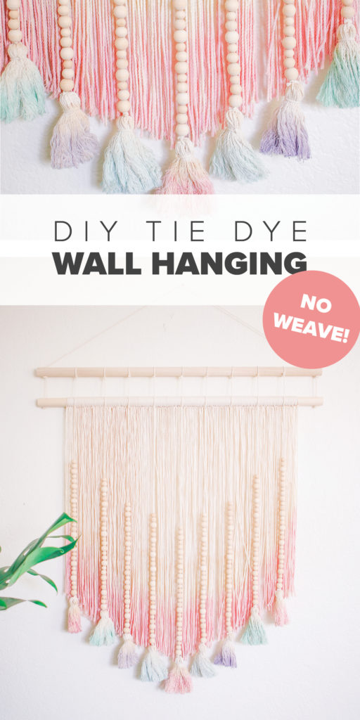 DIY Pastel Color Dyed No Weave, Easy Wall Hanging