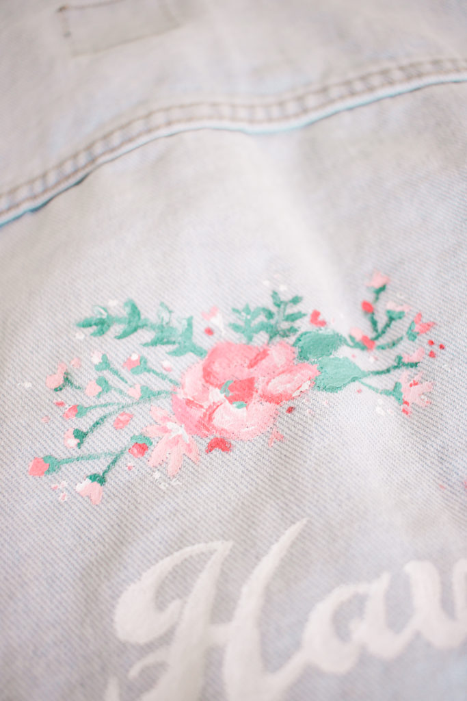 DIY Floral Blossom Design Painted Denim or Leather Jacket Kit. The