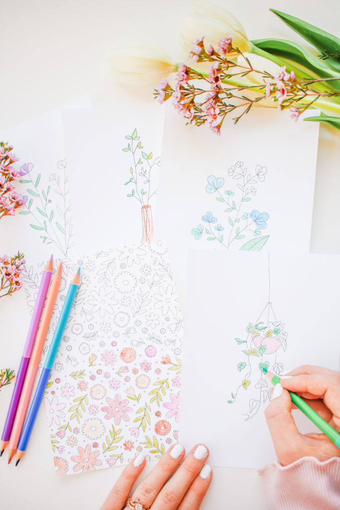 Free Printable Coloring Pages - Get floral design adult coloring pages!