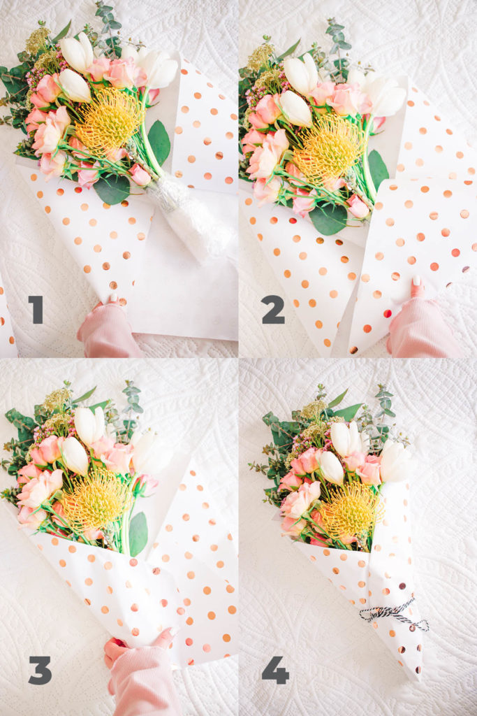 3 Easy Ways to Wrap Flowers - Homey Oh My