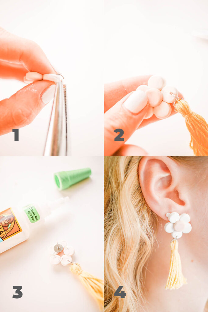 DIY Clay Flower Tassel Earrings, the Easiest DIY Jewelry for Summer!