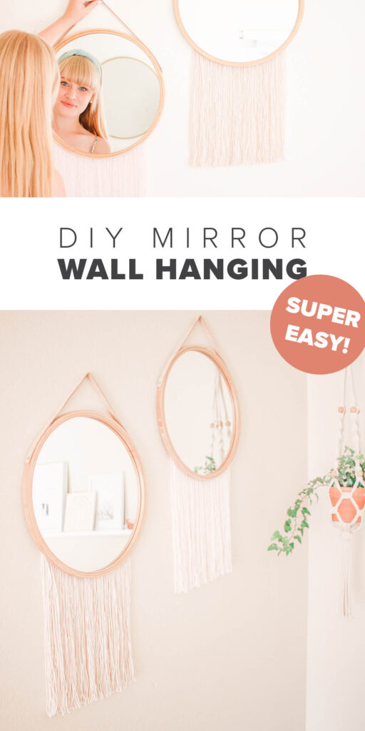 DIY Mirror Yarn Wall Hanging - Quick, Easy, and Cheap
