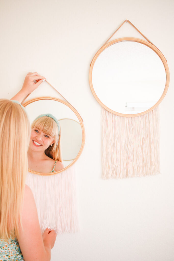 DIY Mirror Yarn Wall Hanging - Quick, Easy, and Cheap!