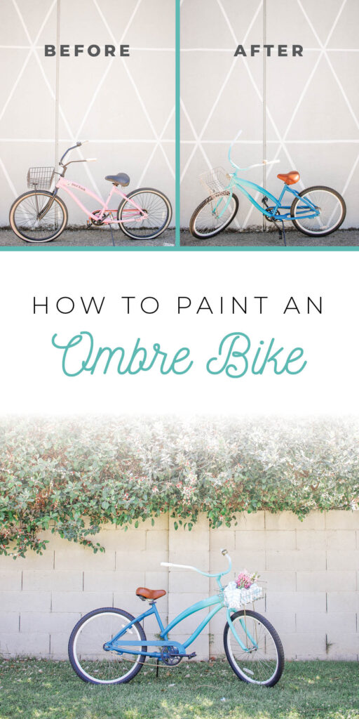 How to Paint An Ombre Bike - A Bicycle Makeover - Before & After
