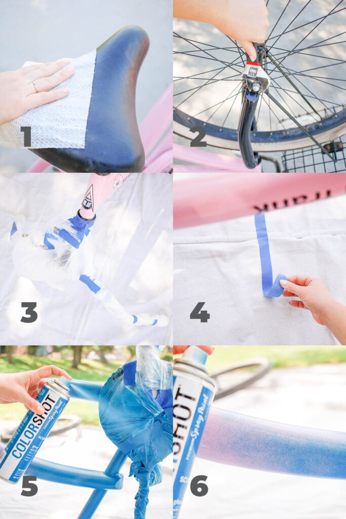 How to Paint An Ombre Bike - A Bicycle Makeover - Before & After
