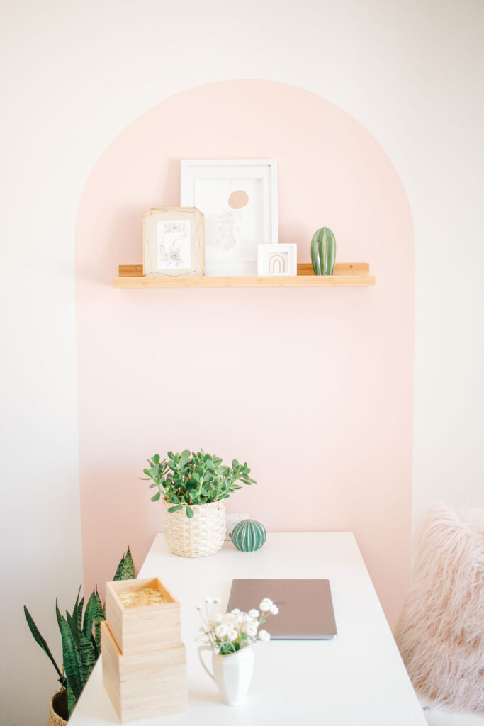 How to Paint a Color Block Arch + Office Makeover