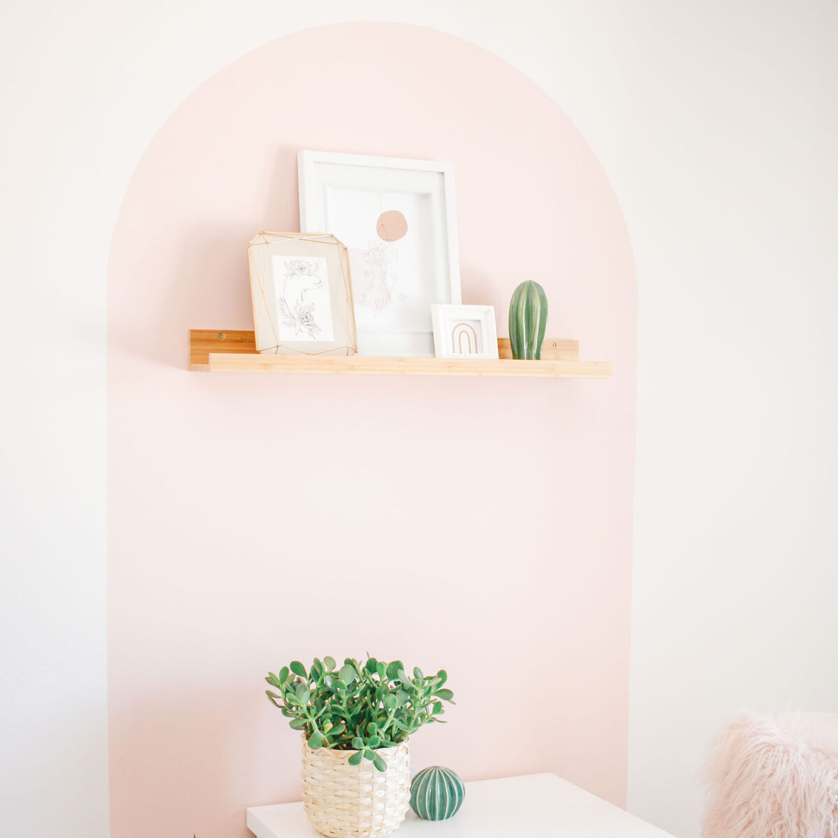 how to paint a color block arch office makeover