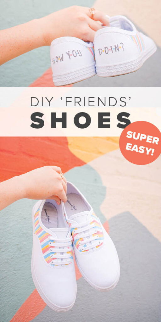 Easy DIY Friends Show Themed 90s Shoes with Fabric Markers