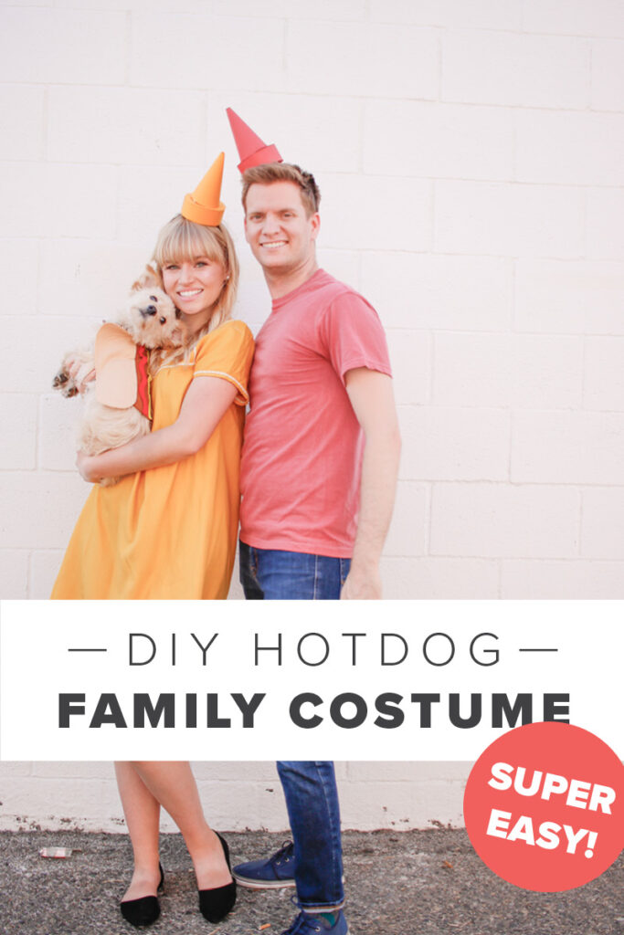 Easy DIY Hotdog, Ketchup, & Mustard Family Costume
