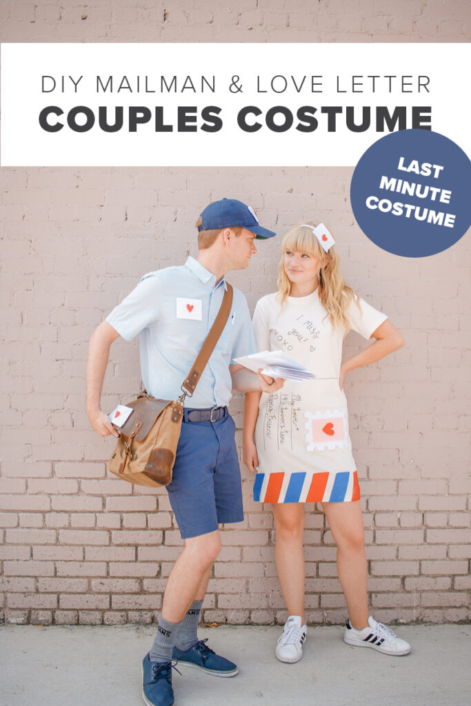DIY Love Letter & Mailman Couples Halloween Costume
