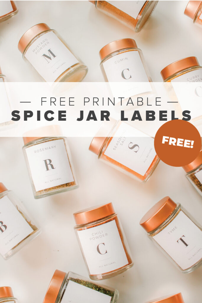 Customize Printable Spice Jar Labels, Modern Minimalist Spice Jar