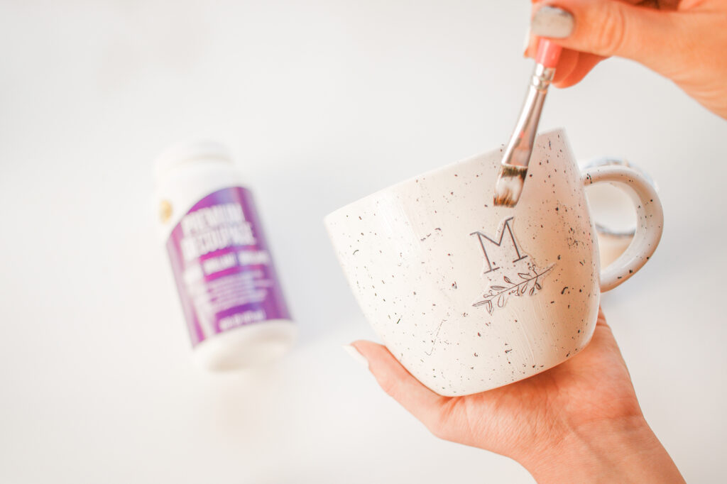 DIY Decoupage Monogrammed Mugs - mikyla