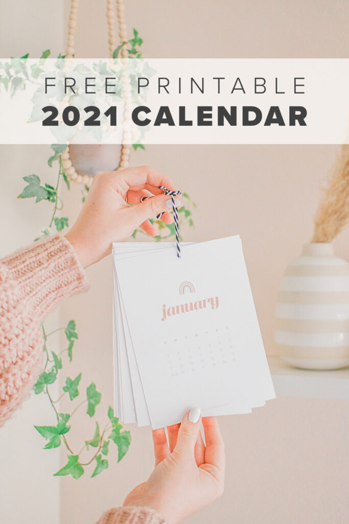 Free Printable 2021 Desk Calendar or Wall Calendar Design