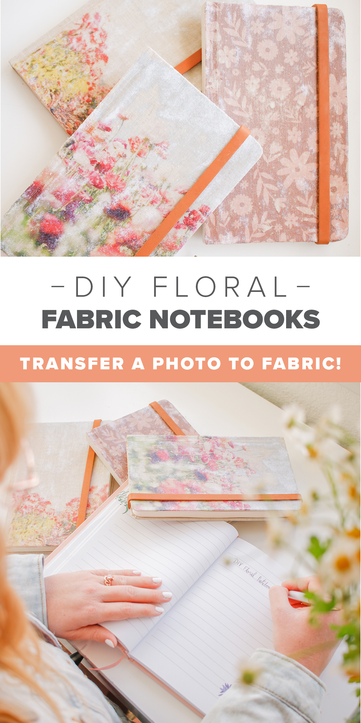 DIY Floral Notebooks (Photo to Fabric) - mikyla