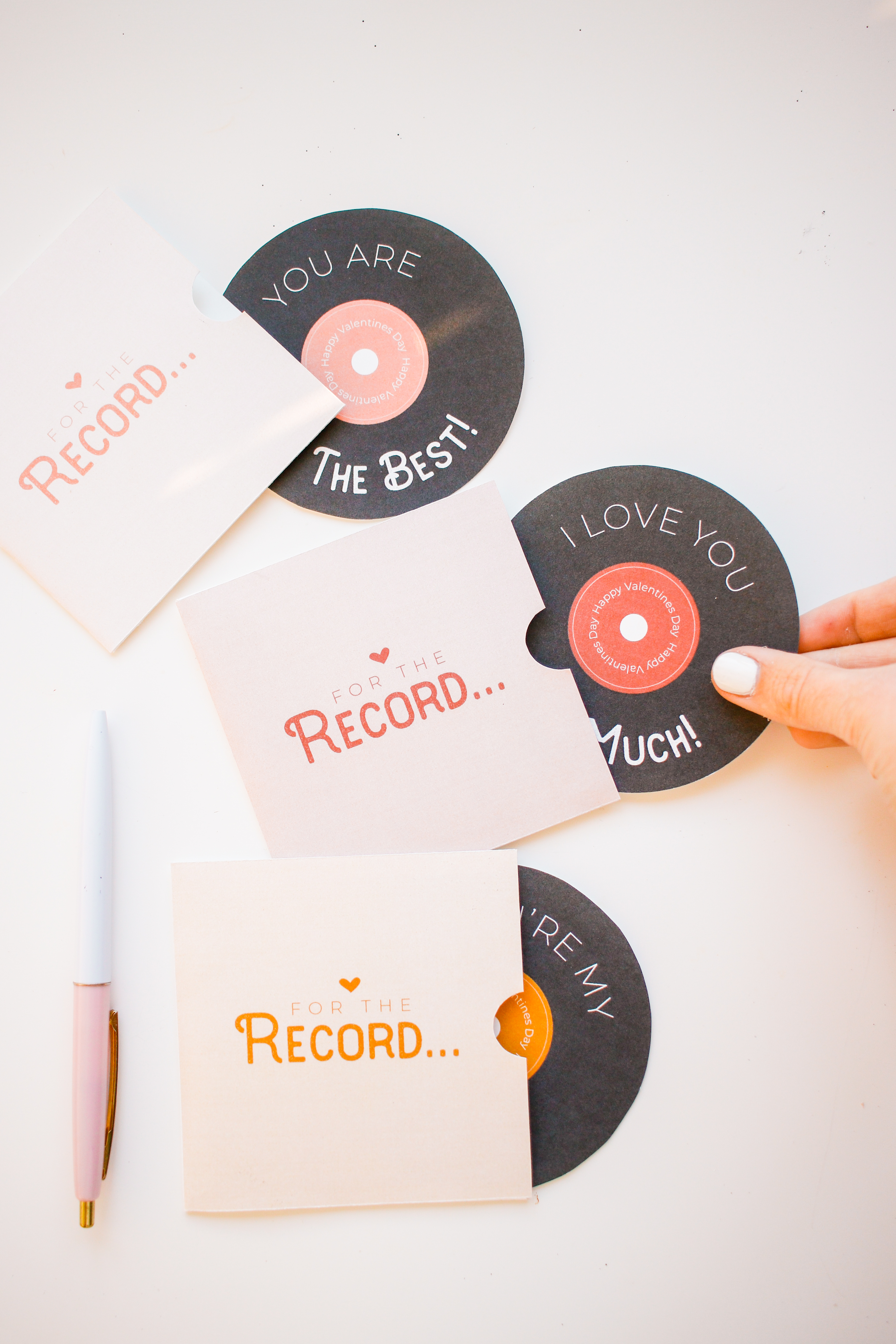 Free Printable Record/Vinyl Valentines Day Card for the Music Lover