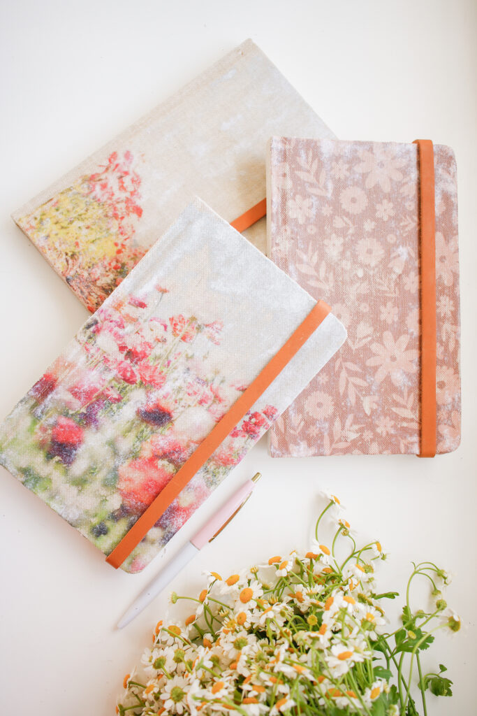 DIY Floral Notebooks (Photo to Fabric) Make your Own Journal!