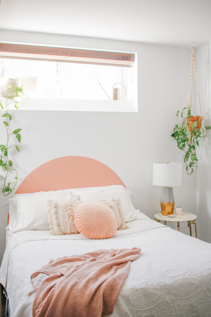 DIY Painted Arch Headboard + Bedroom Tour and Home Decor Hacks