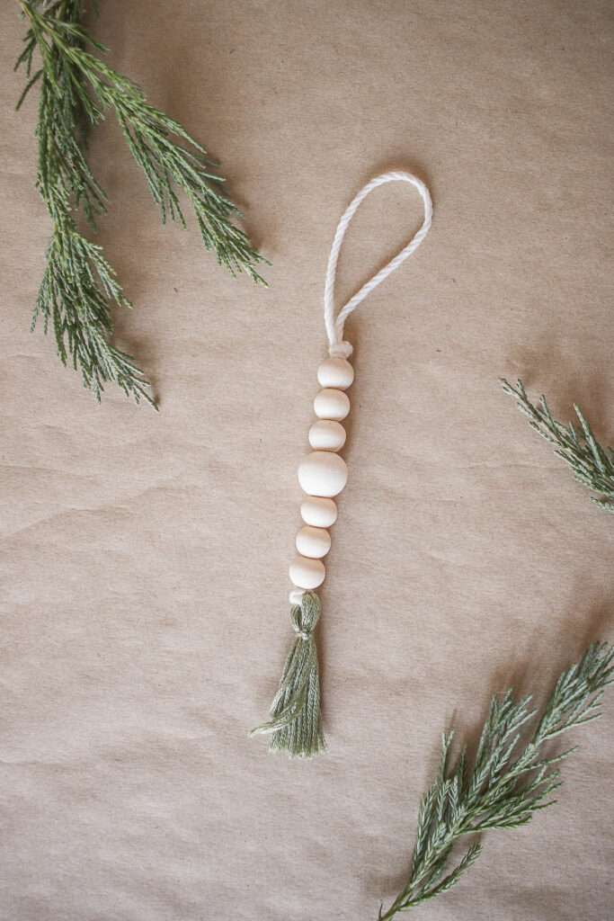 DIY Wooden Bead and Tassel Ornament