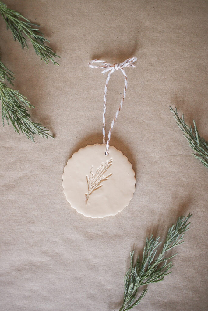 DIY Clay Tree Sprig Christmas Ornament