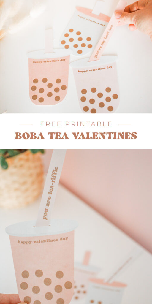 Free Printable Boba Tea Valentines