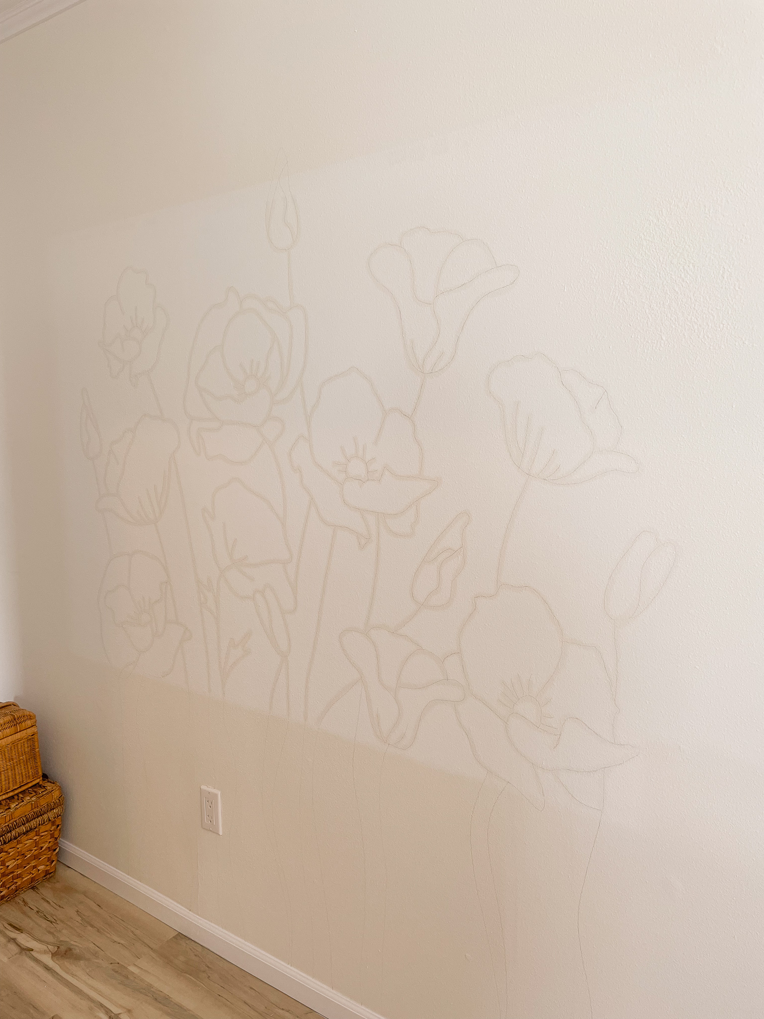 DIY Easy Flower Wall Mural - Mikyla