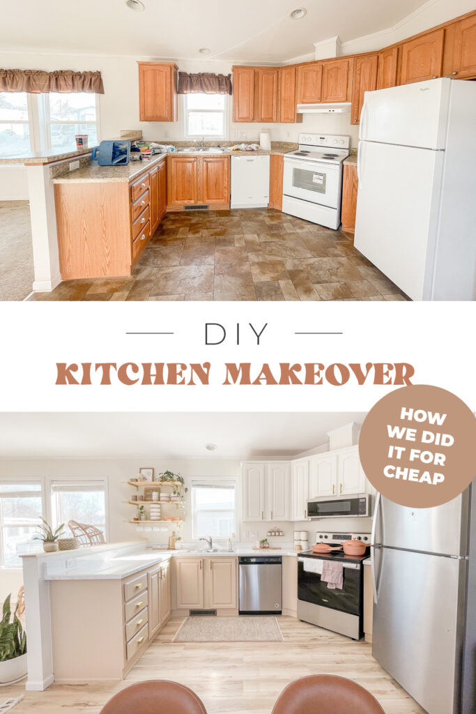 Kitchen Tour + Before & After - A realistic and affordable kitchen makeover that is doable and cheap! We made our tiny kitchen beautiful!