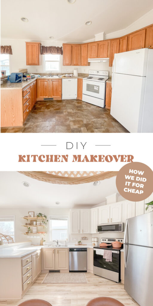 Kitchen Tour + Before & After - A realistic and affordable kitchen makeover that is doable and cheap! We made our tiny kitchen beautiful!
