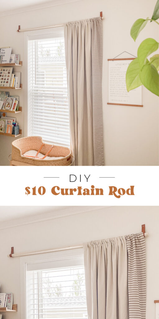 DIY Wooden Curtain Rod for $10