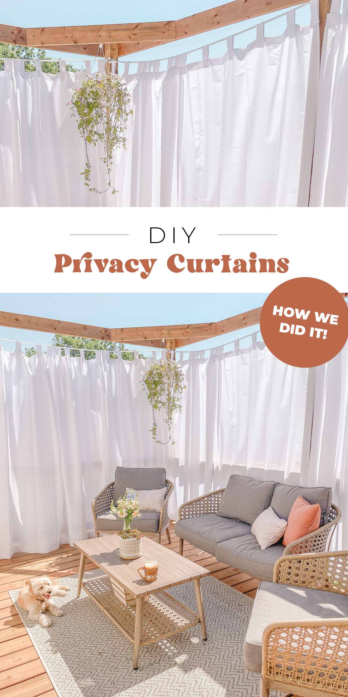 DIY Deck Privacy Idea – Outdoor Curtains - mikyla