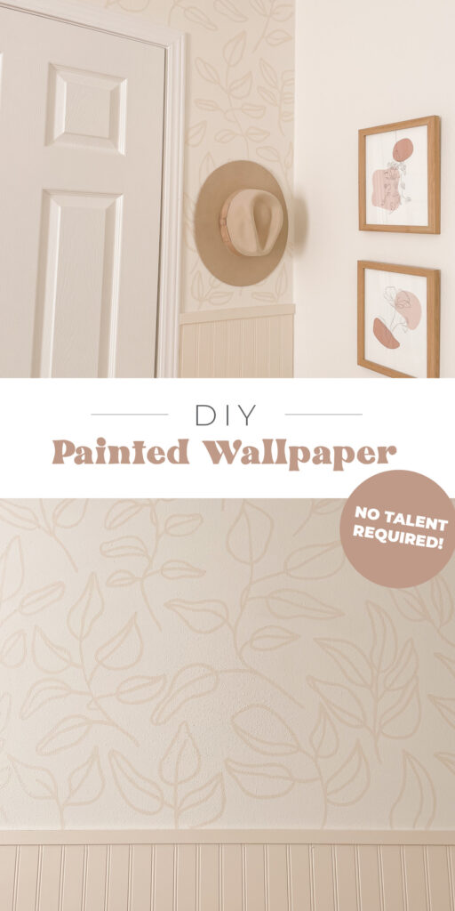 DIY Painted Foliage Wallpaper Mural, how to paint your own wallpaper. Makes the perfect home decor for the bedroom or living room!DIY Painted Foliage Wallpaper Mural, how to paint your own wallpaper. Makes the perfect home decor for the bedroom or living room!