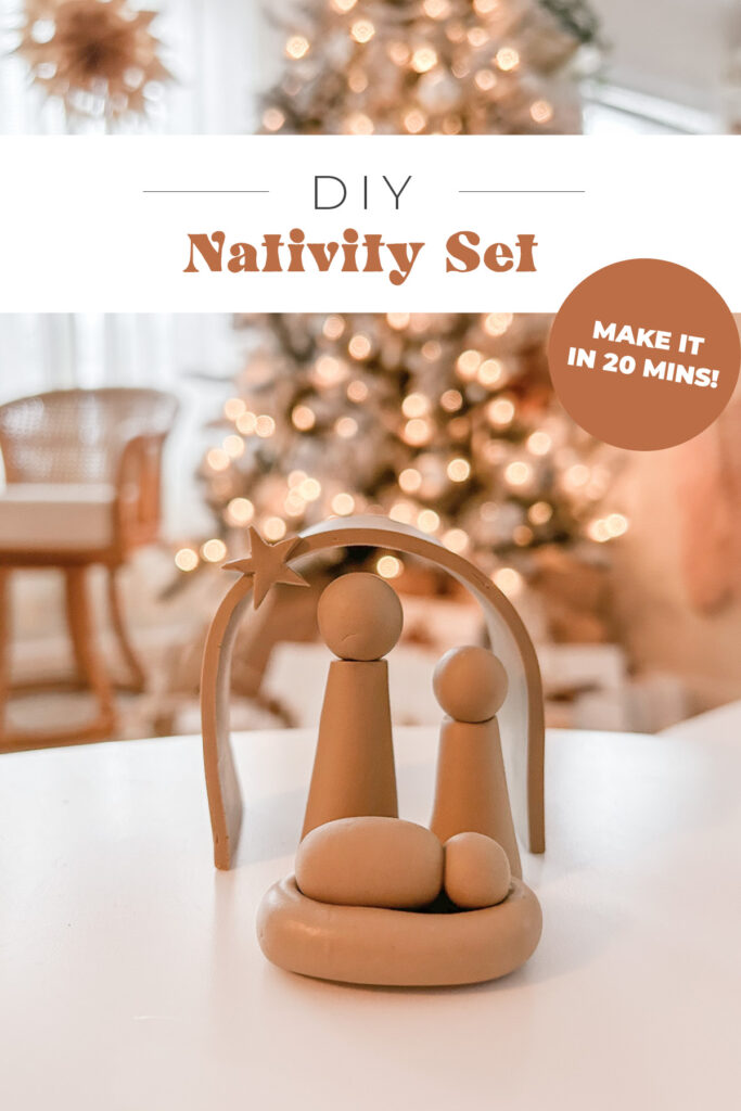 DIY Polymer Clay Nativity Set Scene that you can make in minutes! The perfect modern and simple Christmas decor for your home!