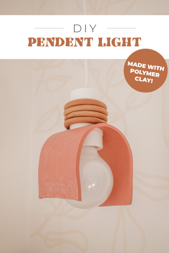 DIY Polymer Clay Pendent Light, easy, affordable and under $20! Plus no electrician needed! A perfect IKEA hack!
