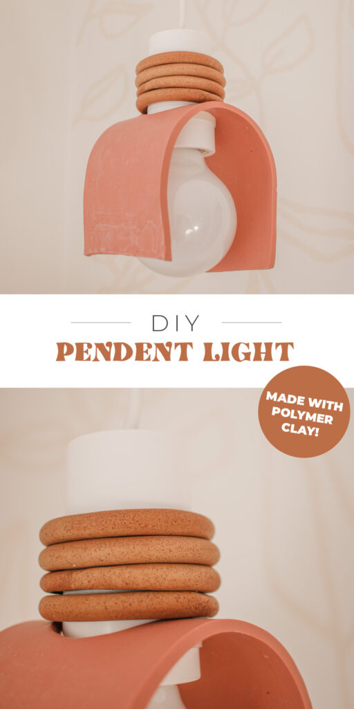 DIY Polymer Clay Pendent Light, easy, affordable and under $20! Plus no electrician needed! A perfect IKEA hack!