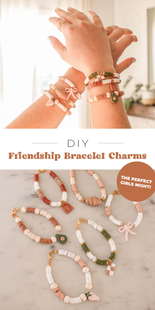DIY Clay Friendship Bracelet Charms for the perfect girls night! The best tutorial to make custom charms for your bracelets!