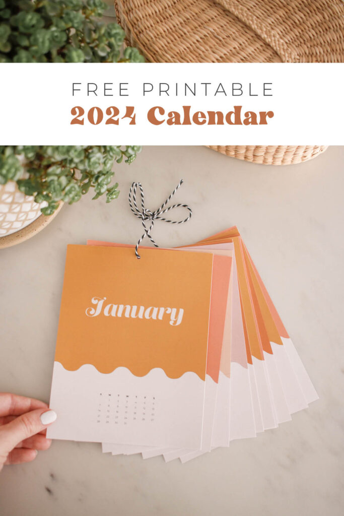 Free Printable 2024 Monthly Calendar Template to hang on your wall! The perfect mini desk calendar for your office!