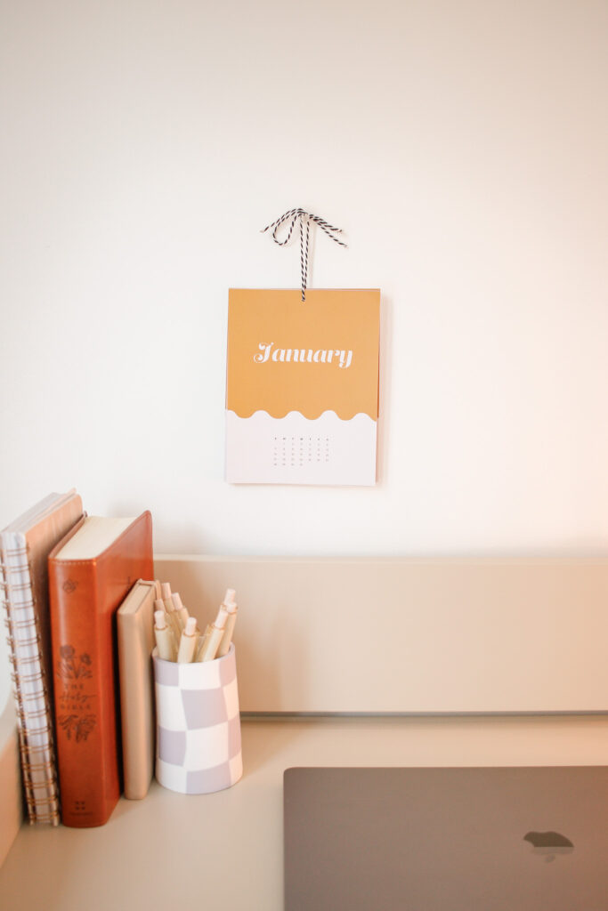 Free Printable 2024 Monthly Calendar Template to hang on your wall! The perfect mini desk calendar for your office!