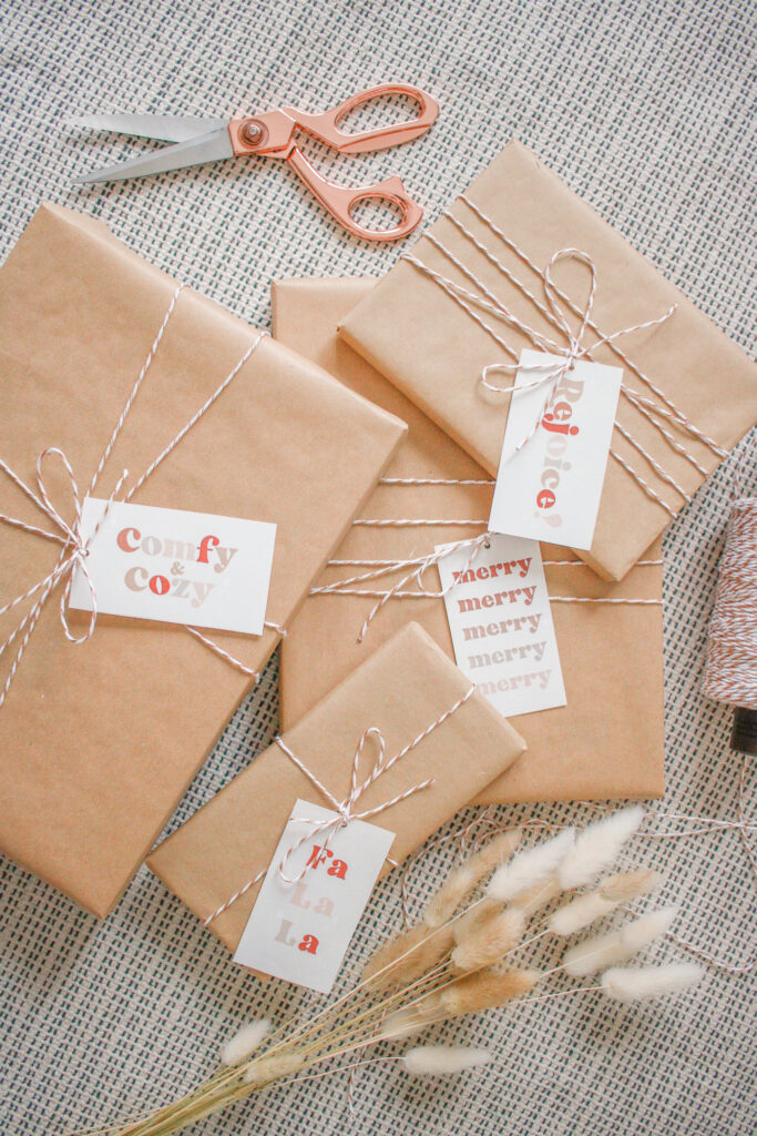 Free Printable Christmas Stamp Gift Tags to download and print at home for your Christmas presents this year! 