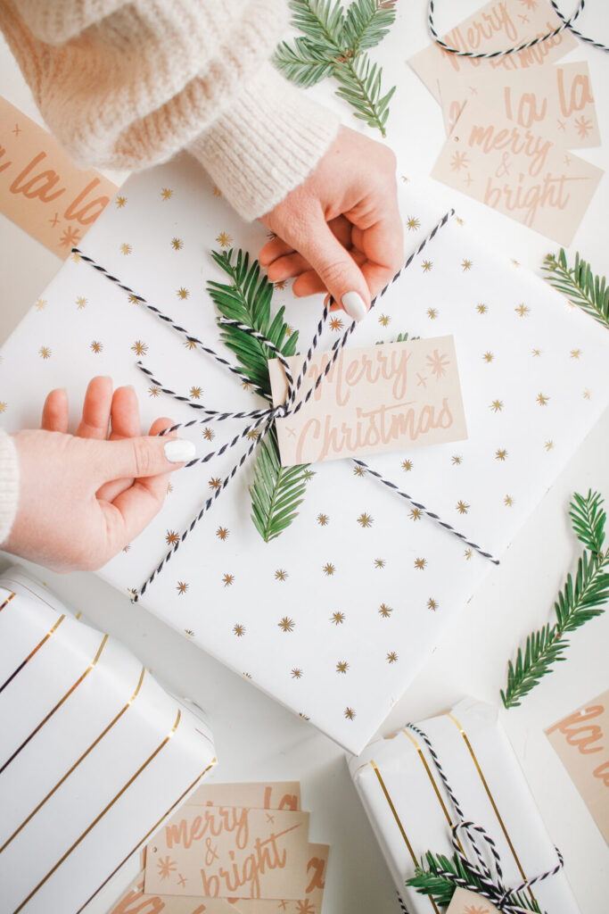 Free Printable Christmas Stamp Gift Tags to download and print at home for your Christmas presents this year! 