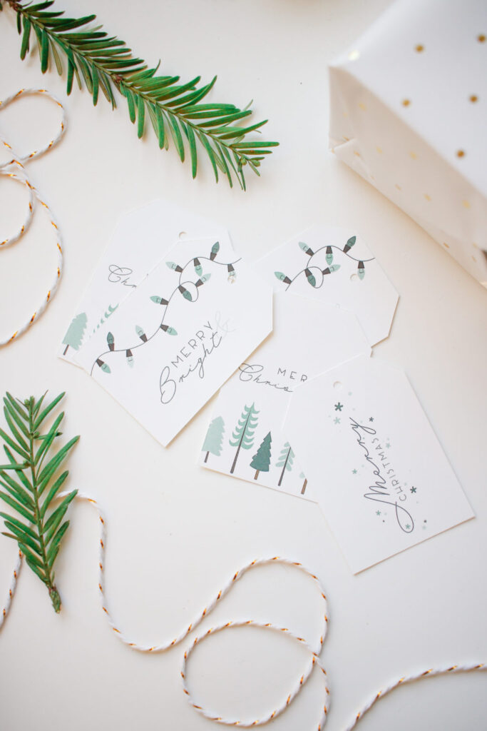 Free Printable Christmas Stamp Gift Tags to download and print at home for your Christmas presents this year! 