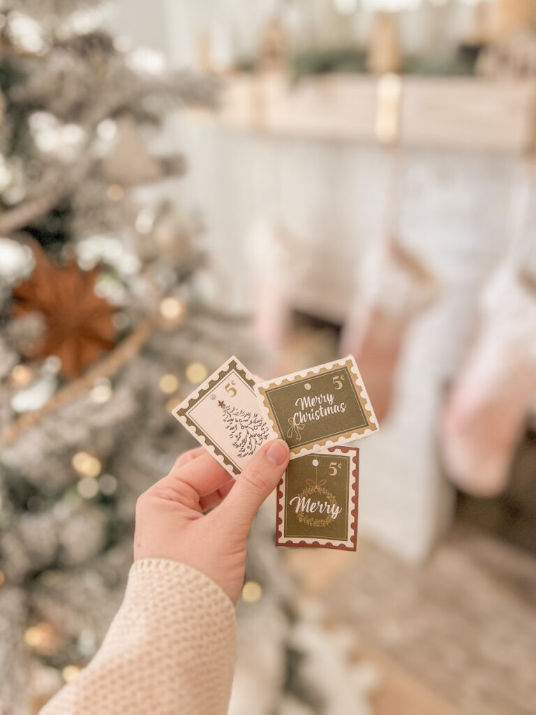 Free Printable Christmas Stamp Gift Tags to download and print at home for your Christmas presents this year! 